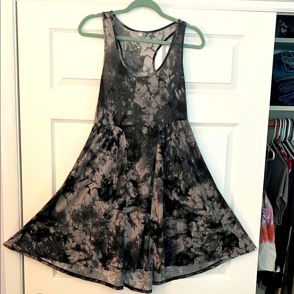 Xhilaration Navy blue & Gray Tie-Dye Midi Dress